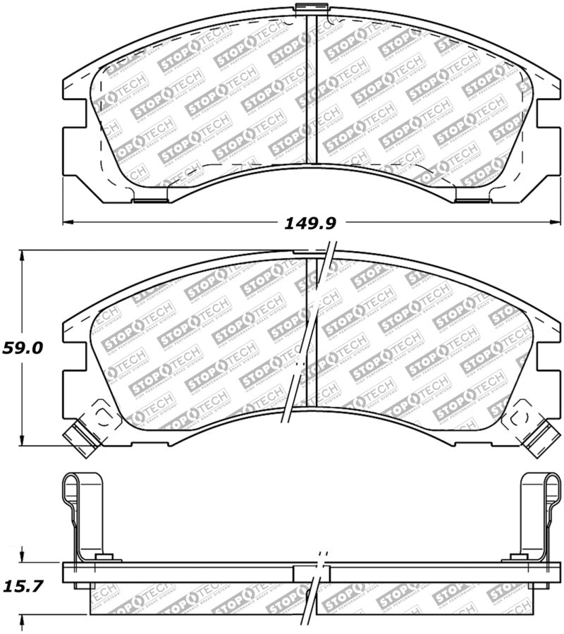 Stoptech 305.053 Street Select Brake Pads w/Hardware - Front