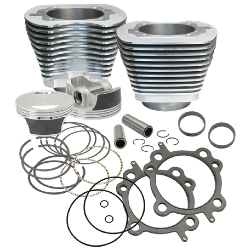 S&S 910-0202 Cycle 07-17 BT 106in Big Bore Cylinder Kit - Silver