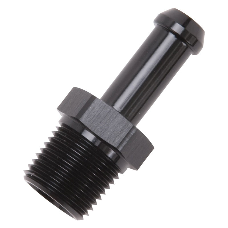 Edelbrock 8117 Hose End Straight 3/8In NPT to 3/8In Barb Black Anodize