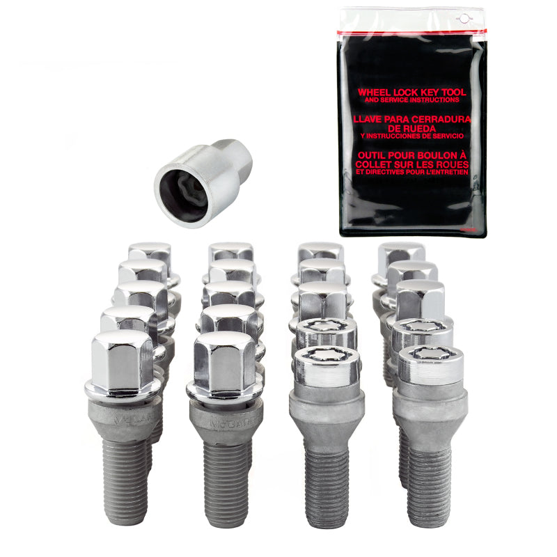 McGard 67179 5 Lug Hex Install Kit w/Locks (Cone Seat Bolt) M12X1.5 / 17mm Hex / 25.5mm Shank L. - Chrome