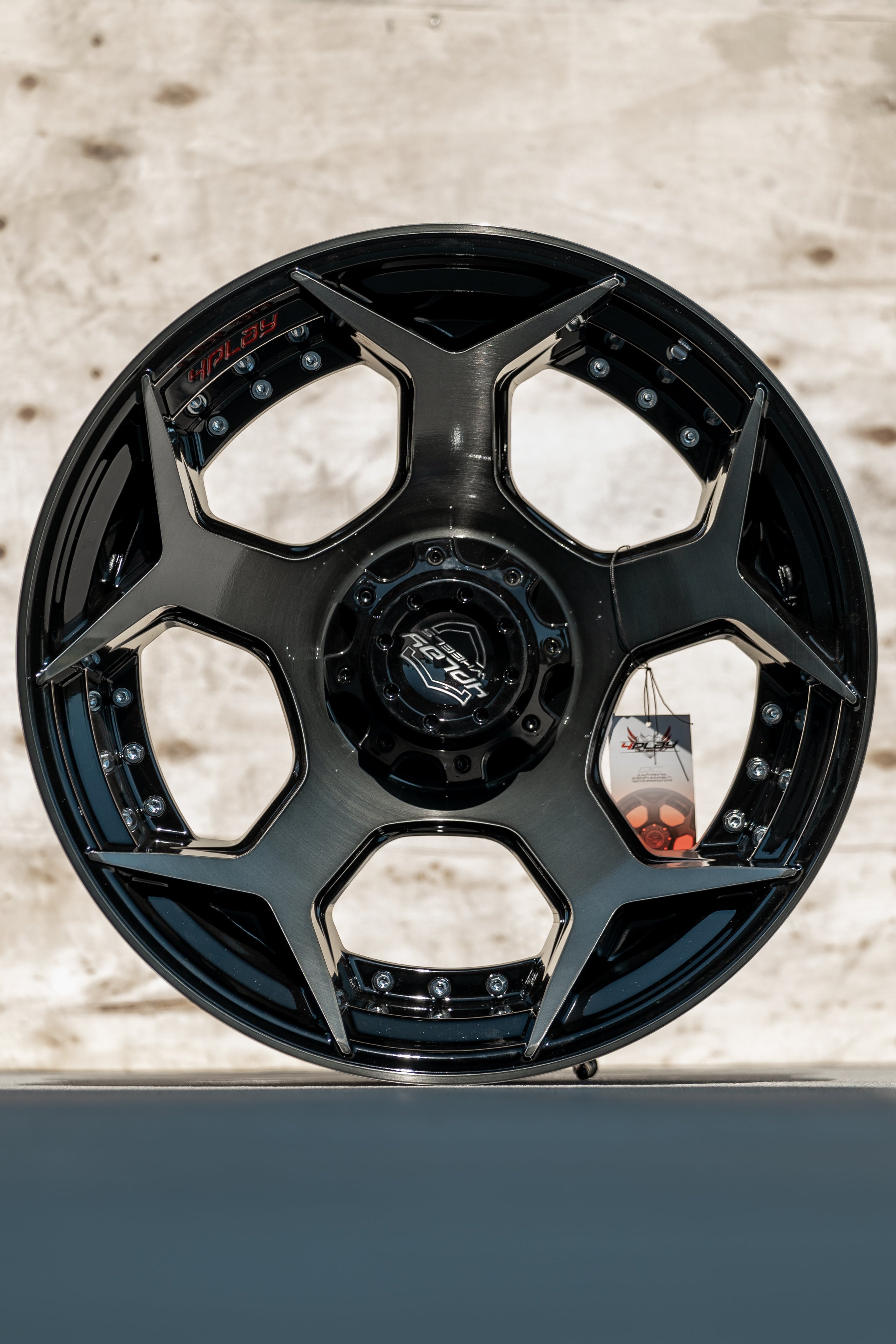 4PLAY 4P50-22120-8170-44BBT 22x12 Wheel fits Ford 4P50 Brushed Black Rim