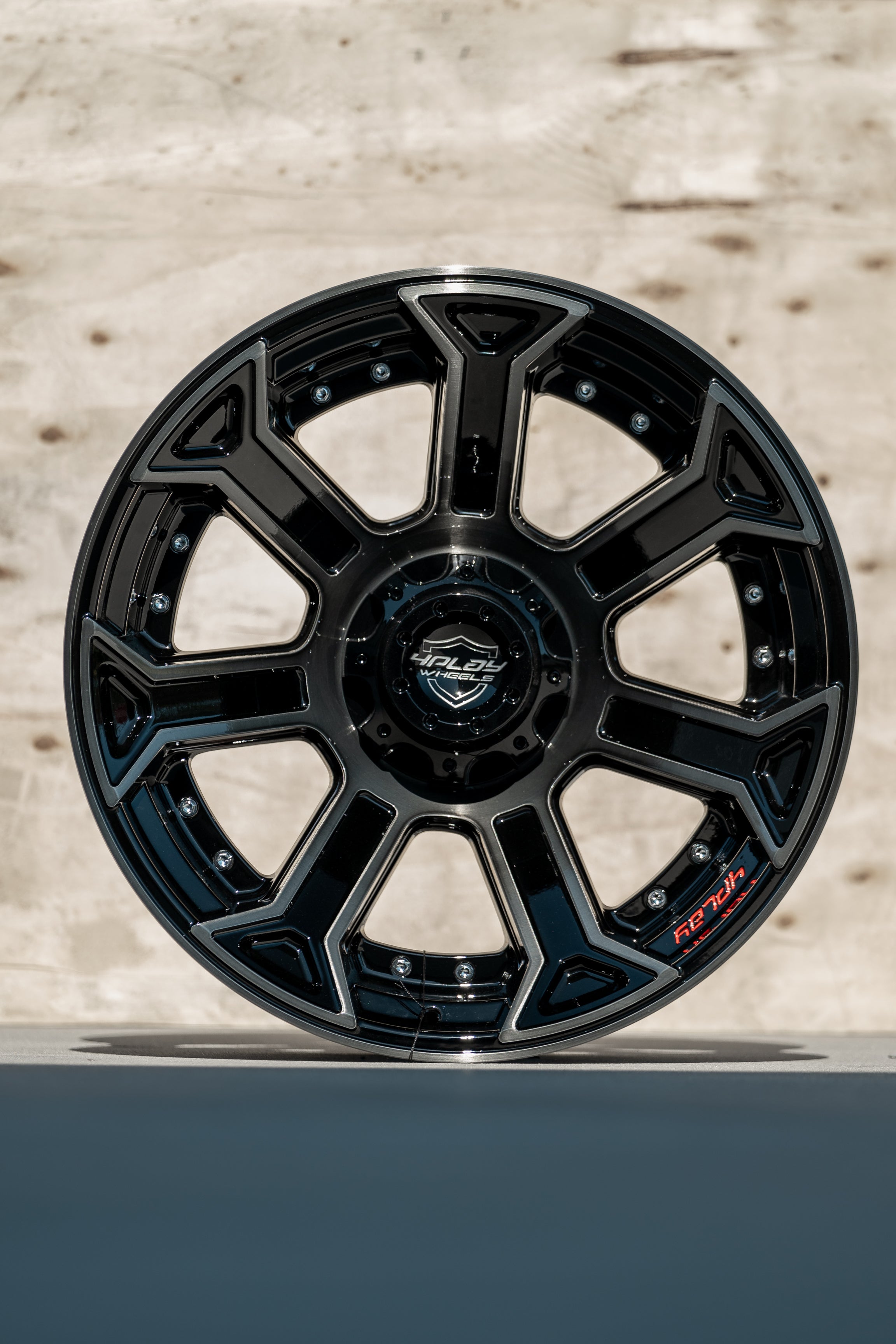4PLAY 4P70-22120-6D55-44BBT 22x12 fits GM-Ford-Lincoln-Nissan-Toyota Black Rim