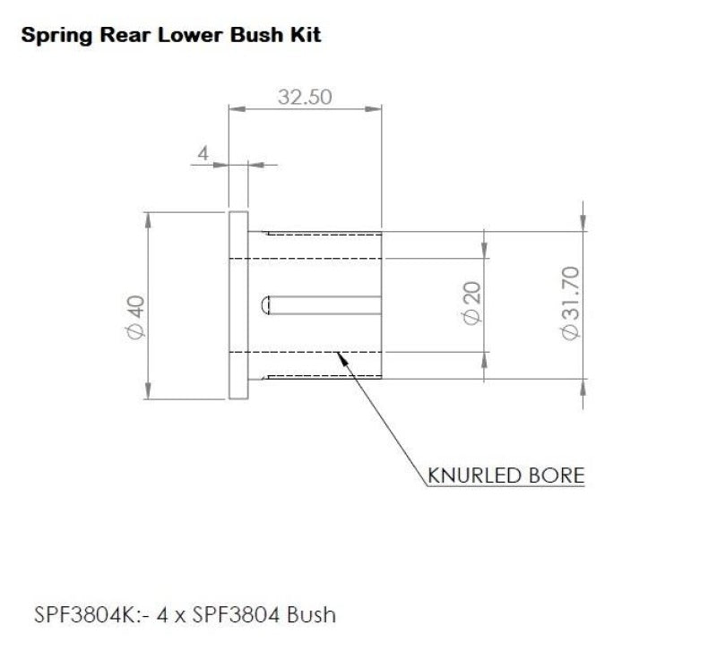 SuperPro SPF3804K 19-23 fits Ford Ranger Rear Leaf Spring Lower Bush Kit