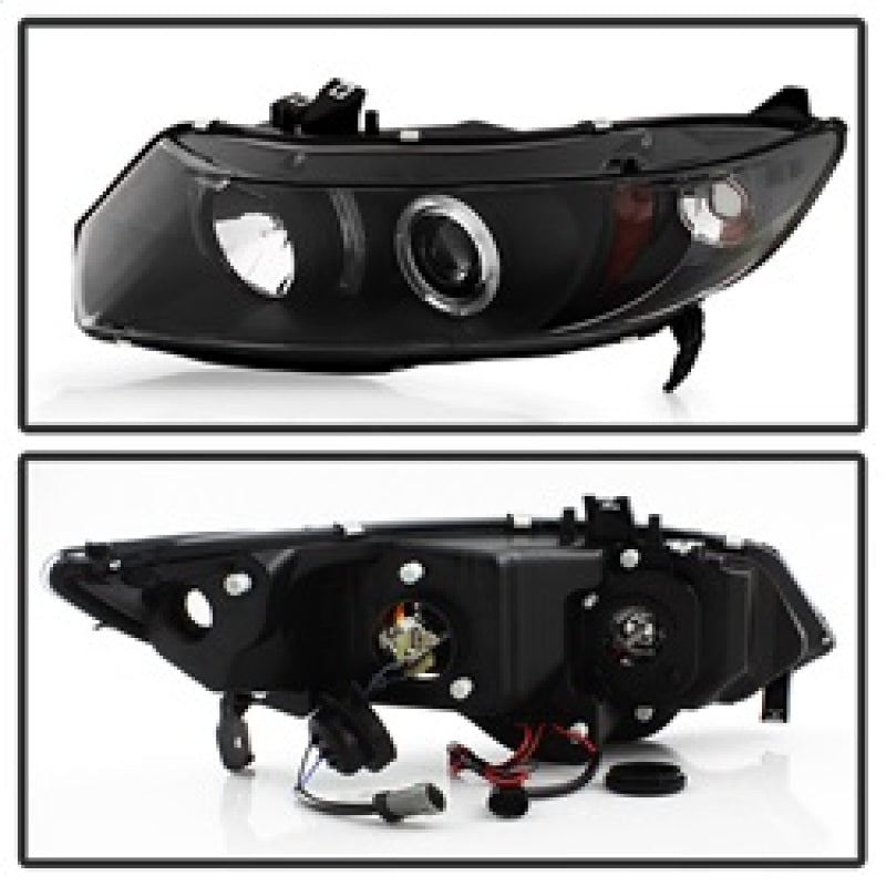 Spyder 5010780 fits Honda 06-08 Civic 2Dr Projector Headlights LED Halo Black H