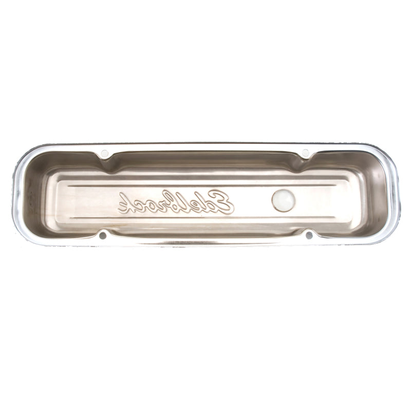 Edelbrock 4456 Valve Cover Signature Series fits Pontiac 1962-1979 301-455 CI V8 Low Chrome