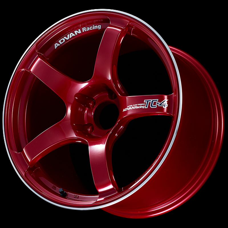 Advan YAD8H45DCRR TC4 18x8.5 / +45 Offset / 5x100 / 63mm Bore / Racing Candy Red and Ring