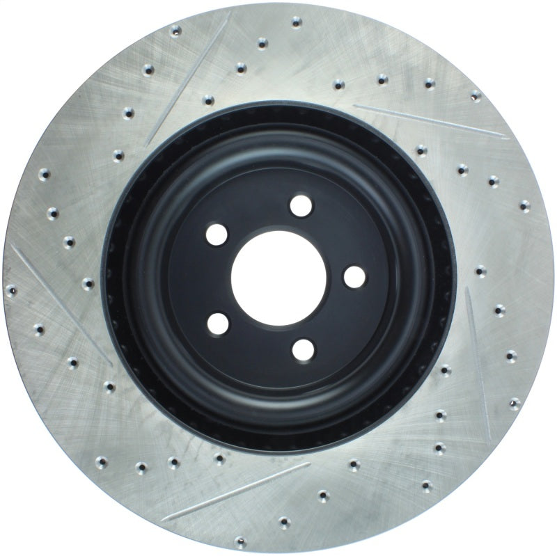 Stoptech 127.61116L Slotted & Drilled Sport Brake Rotor - 2015 Ford Mustang GT - Front Left