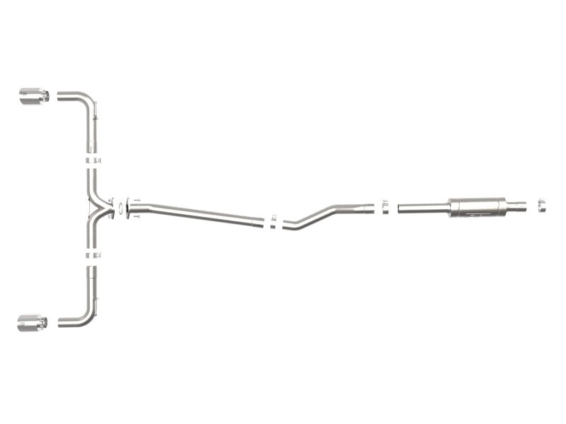 AFE 49-37015-P 2-1/2in 304 SS Cat-Back Exhaust w/ Polished Tips 14-18 fits Maz
