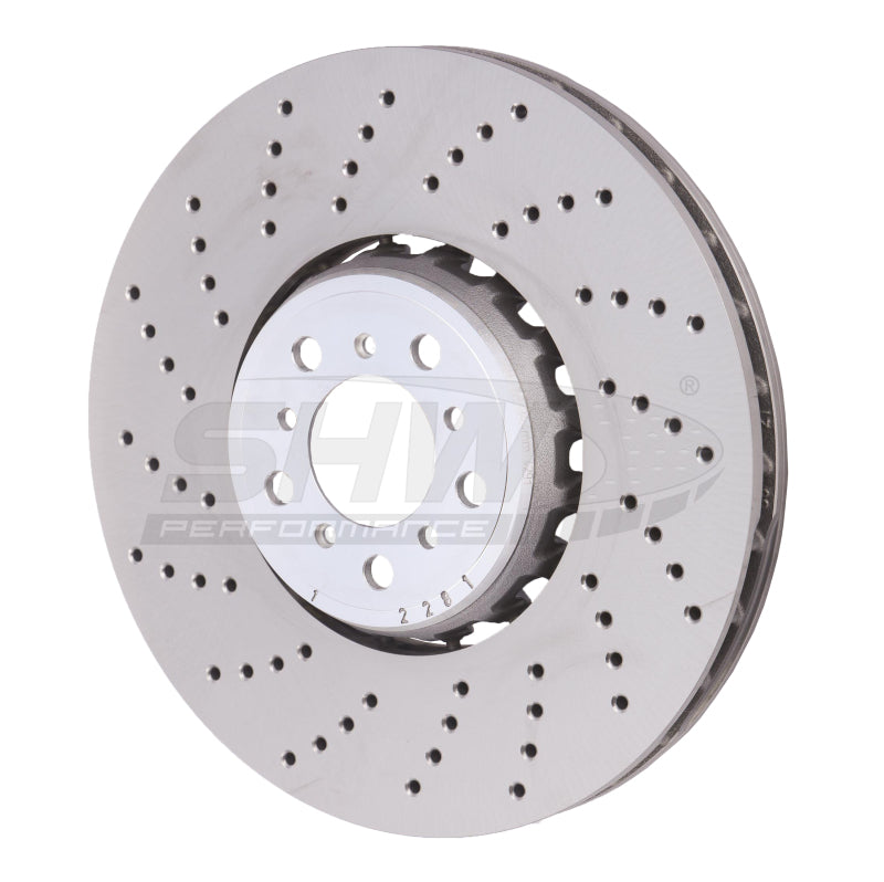 SHW Performance BFL48501 SHW 15-18 fits BMW X5 M 4.4L Left Front Cross-Drilled Lightweight Brake Rotor (34112284901)