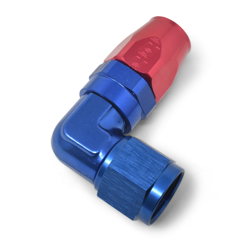 Russell 613650 Performance -8 AN Red/Blue 90 Degree Forged Aluminum Swivel Hose End