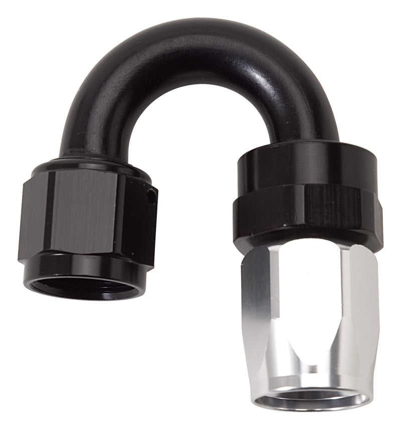 Russell 613503 Performance -6 AN Black/Silver 180 Degree Tight Radius Full Flow Swivel Hose End