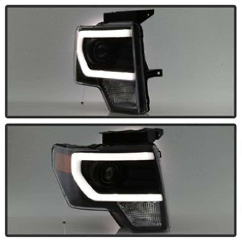 xTune 9037252 fits Ford F150 Projector Headlights - Light Bar DRL - Black PRO-J