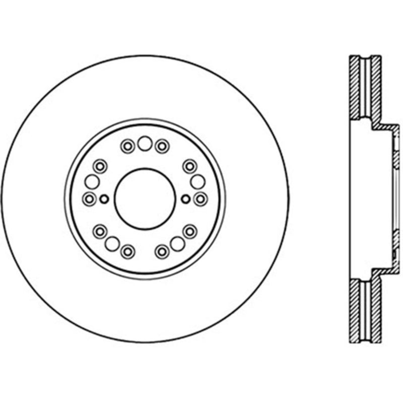 Stoptech 126.44083CSL Power Slot 93-05 Lexus GS Series / 00-05 IS300 / 93-94 LS Front Left Cryo Slotted Rotor
