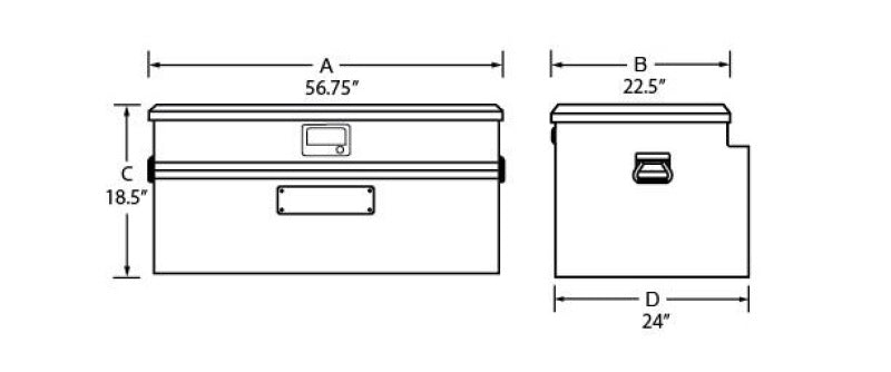 Tradesman 9456WB Aluminum Flush Mount Truck Tool Box Full/Wide (56in.) - Brite