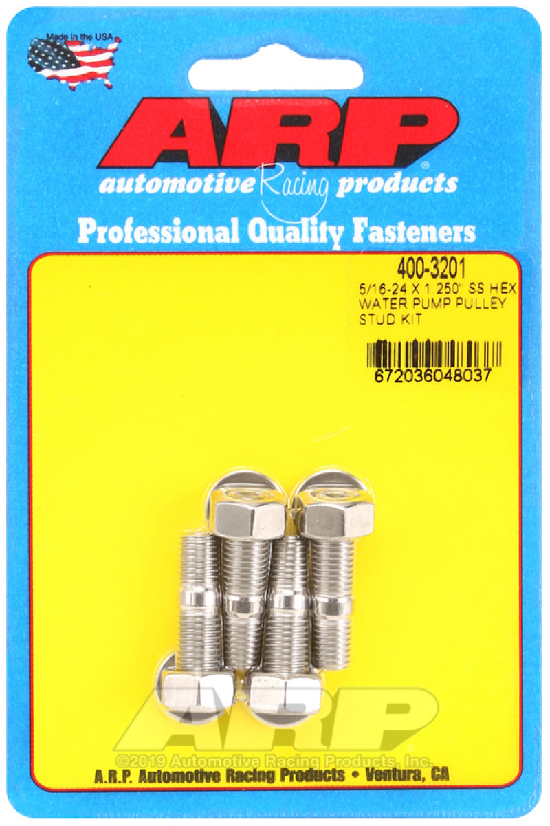 ARP 400-3201 5/16-24 X 1.250 SS Hex Water Pump Pulley Stud Kit