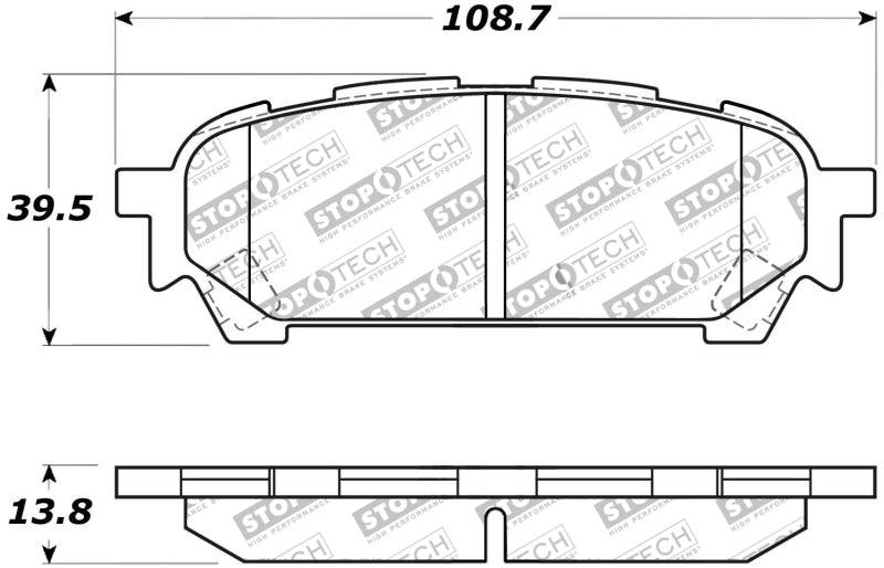 StopTech 308.1004 Street Touring WRX Rear Brake Pads