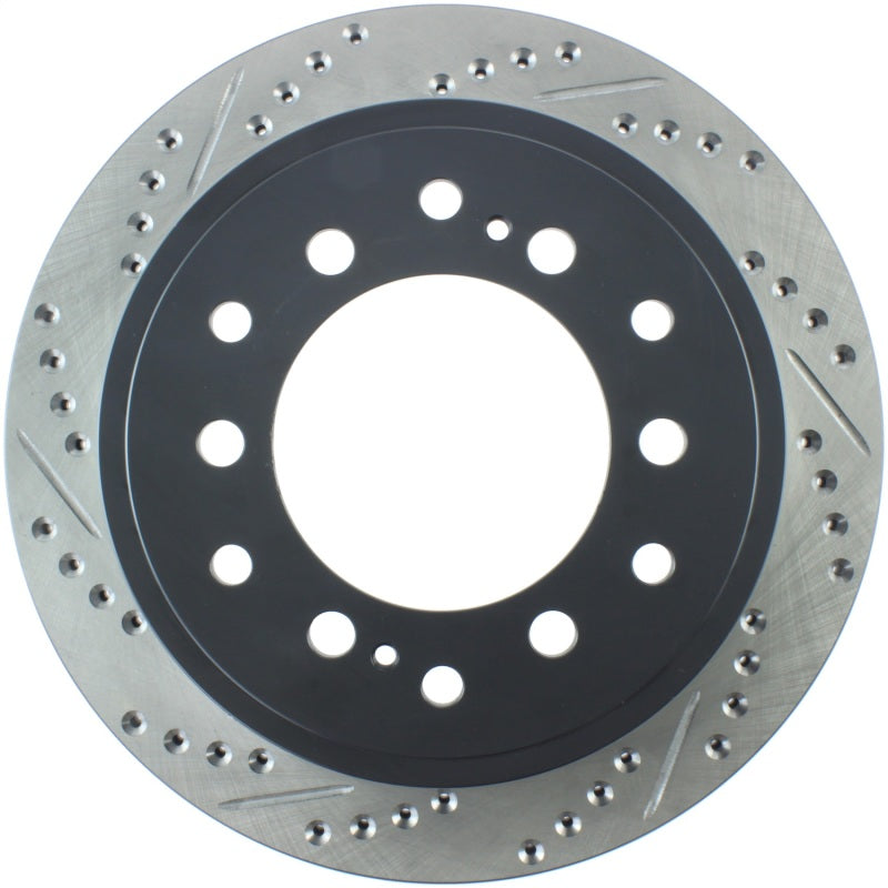 Stoptech 127.44128R Power Slot 03-09 Toyota 4 Runner / 03-09 Lexus GX470 Drilled & Slotted Right Rear Rotor