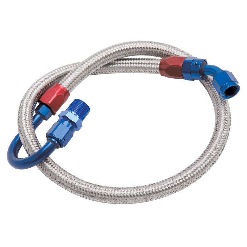 Edelbrock 8125 Fuel Line Braided Stainless for SBF ( Use w/ 8134 )
