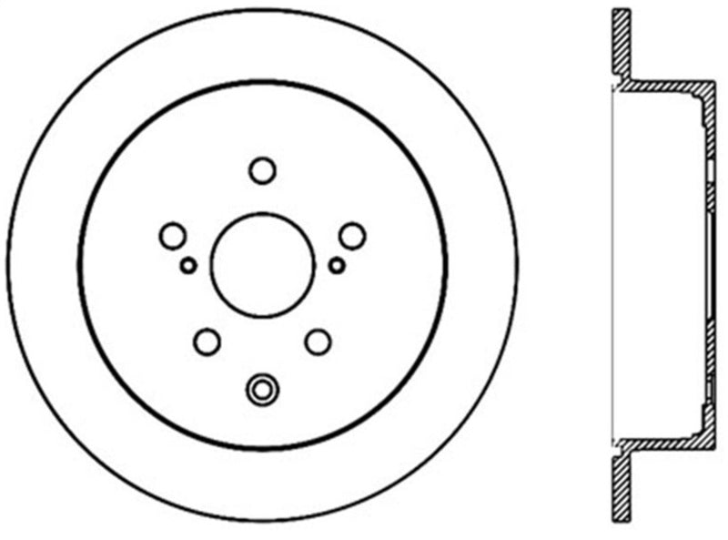 Stoptech 128.44166L 14-16 Toyota Highlander Sport Drilled Rear Driver Side Brake Rotor