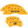 MGP 49013SBSHYL 4 Caliper Covers Engraved Front Buick Rear Yellow Finish Black C