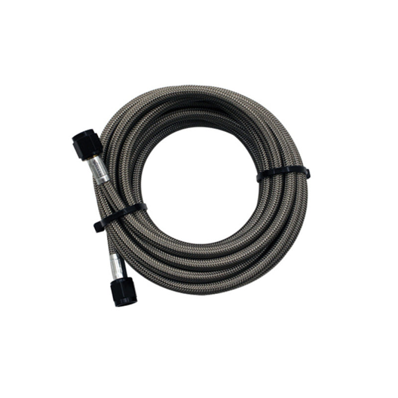 Snow Performance SNO-815-BRD 15ft Braided Stainless Line (Black) w/ -4AN Fitting