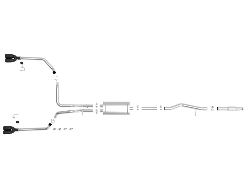 AFE 49-34104-B Series 3in-2-1/2in 304 SS Cat-Back 2019 fits GM Silverado / Sie
