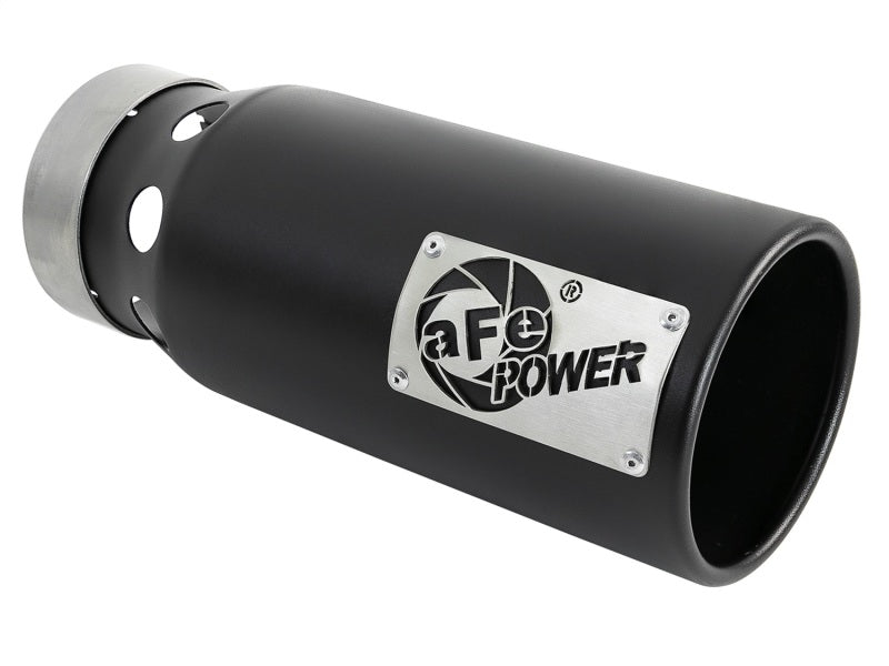 AFE 49T40501-B122 4S 4in SS Intercooled Exhaust Tip - Black 4in In x 5in Out x