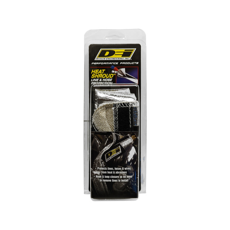 DEI 10405 Heat Shroud 1in I.D. x 3ft - Aluminized Sleeving - Hook and Loop Edge