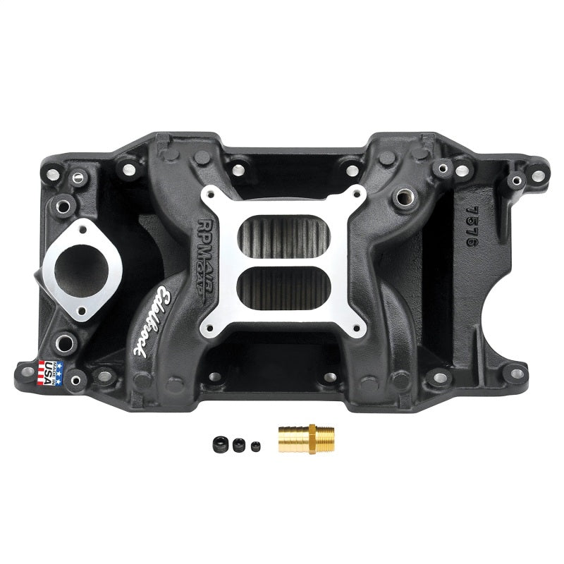 Edelbrock 75763 Intake Manifold RPM Air-Gap Small-Block fits Chrysler 340-360 Black