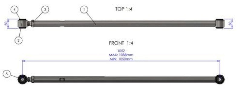 SuperPro TRC1140 08-21 fits Lexus LX570 HD Adjustable Panhard Rod