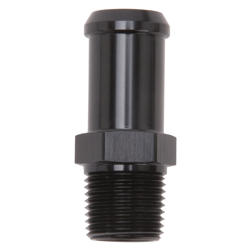 Edelbrock 8187 Hose End Straight 3/8In NPT to 5/8In Barb Black Anodize