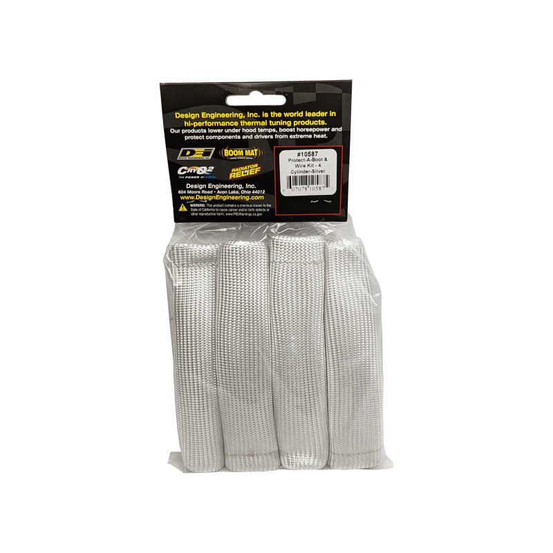 DEI 10587 Protect-A-Boot and Wire 4 Cylinder Kit - Silver