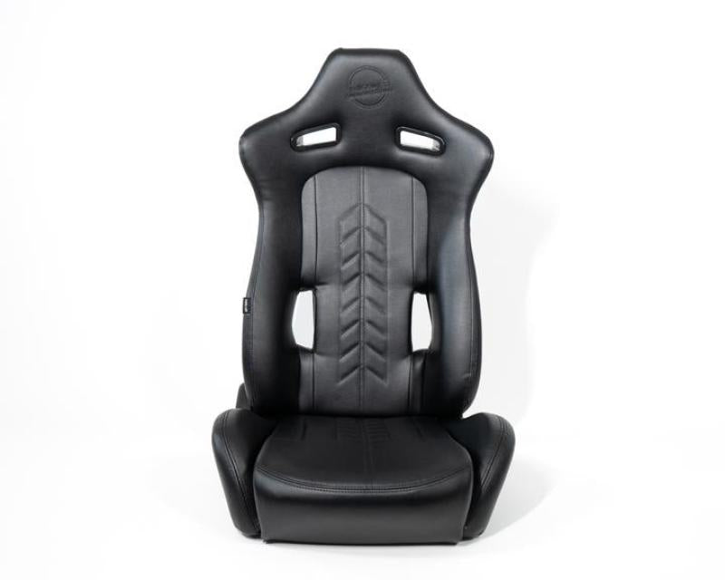 NRG RSC-810BK RSC-810BK L/R Reclinable Sport Seats The Arrow Black Vinyl w/