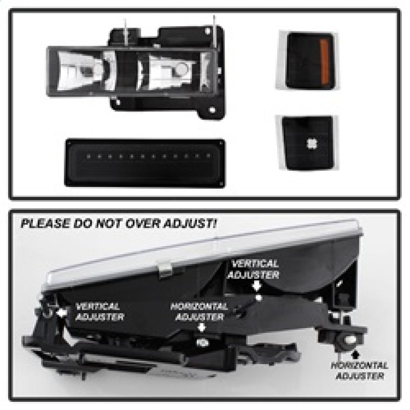 5069542 Xtune Blazer Full Size Corner/LED Bumper Headlights Black HD-JH-CCK88-