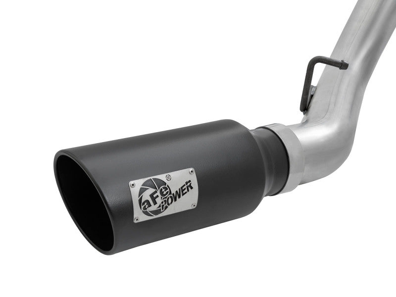 AFE 49-44080-B Bore HD 4in Dual DPF-Back SS Exhaust w/Black Tip 16-17 fits GM D