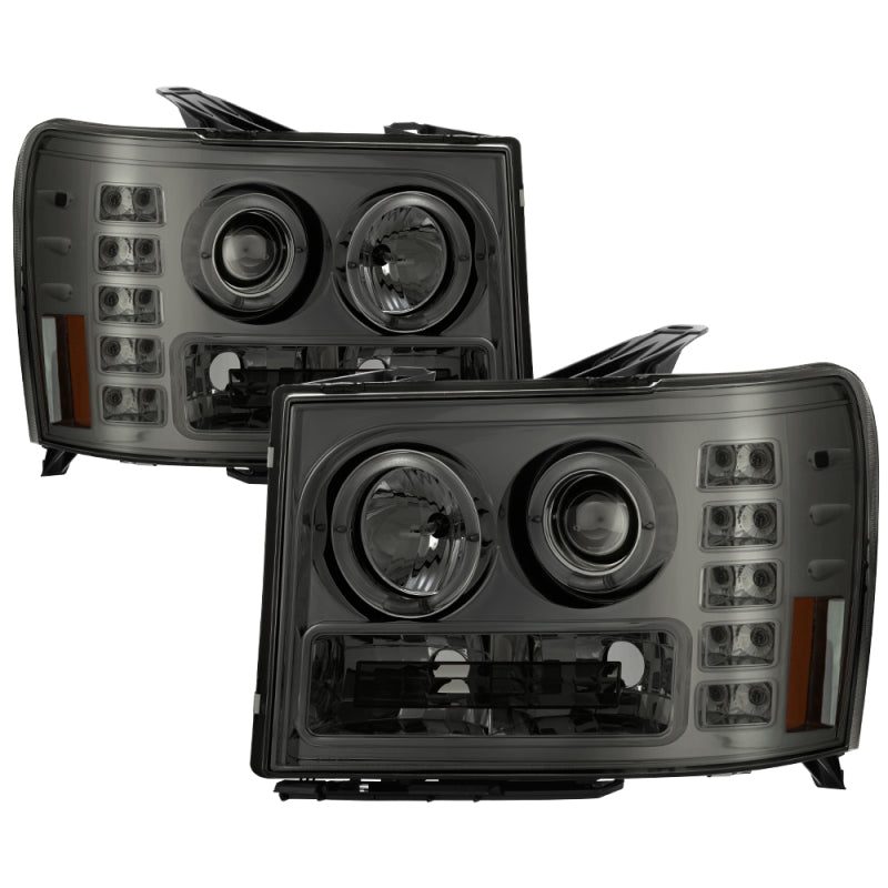 Spyder 5010629 fits GMC 07-13 Sierra 1500/2500/3500 Projector Headlights LED Ha