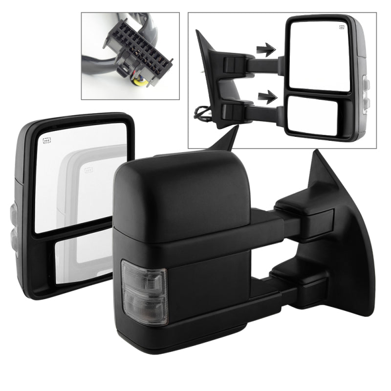 xTune 9935831 fits Ford SuperDuty 08-15 Extendable Heated Mirrors w/ LED Signal