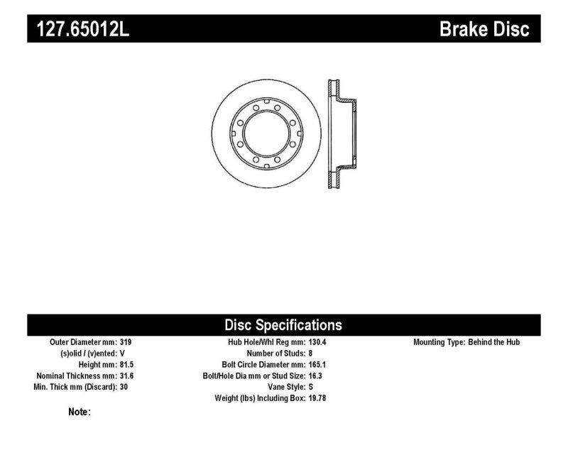 Stoptech 127.65012L Slotted & Drilled Sport Brake Rotor