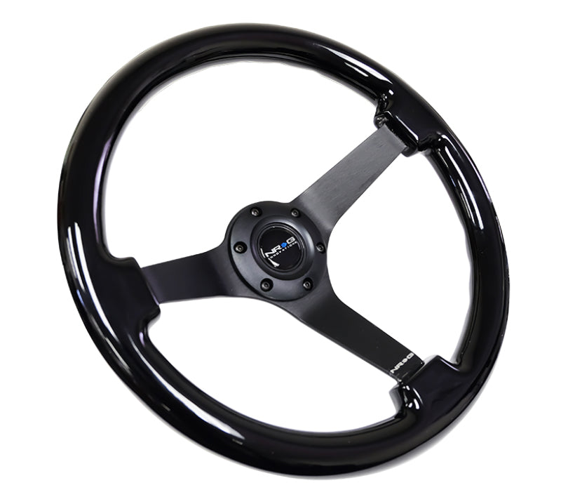 NRG RST-036BK-BK RST-036BK-BK Reinforced Steering Wheel Black w/Black Chrome