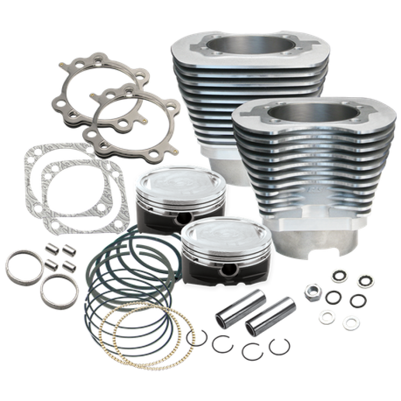 S&S 910-0215 Cycle 99-06 BT 4-1/8in Bore Cylinder & Piston Kit - Silver