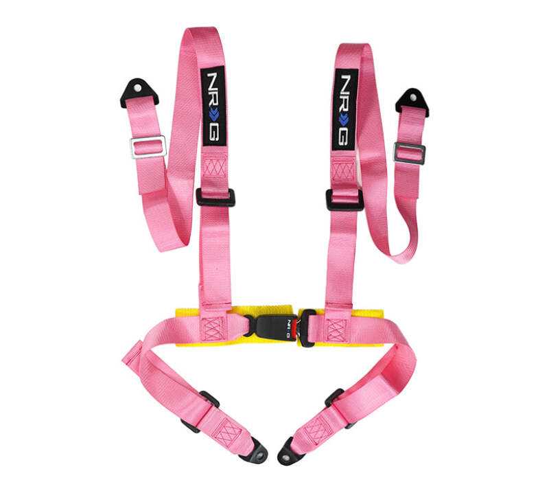 NRG SBH-4PC-SPK 4 Point Seat Belt Harness / Buckle Lock- Pink