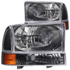 ANZO 111080 2004 fits Ford 00-20 Excursion Crystal Headlights Black