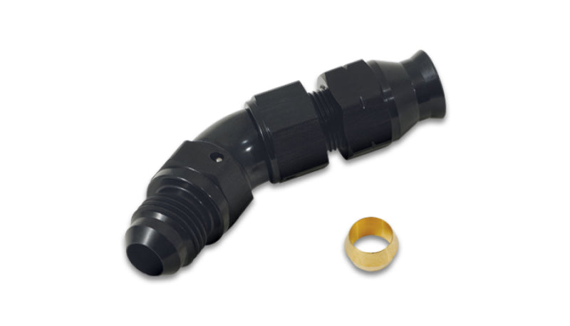 Vibrant 16578 45 Degree 1/2in Tube to Male -8AN Flare Adapter w/ Olive Inserts