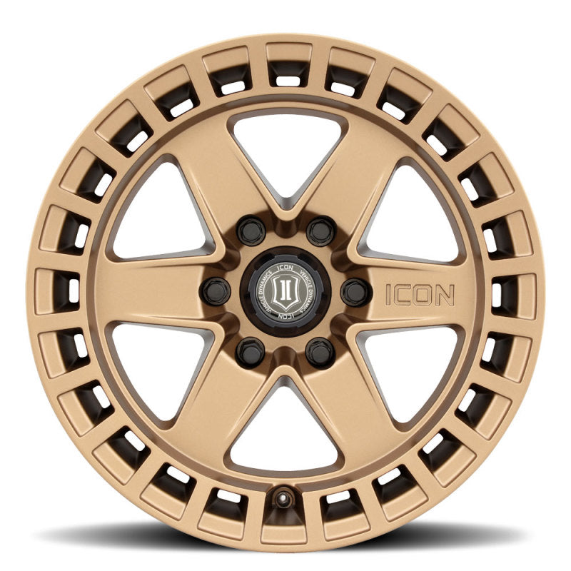 ICON 3417858347BS Raider 17x8.5 6x5.5 0mm Offset 4.75in BS Satin Brass Wheel