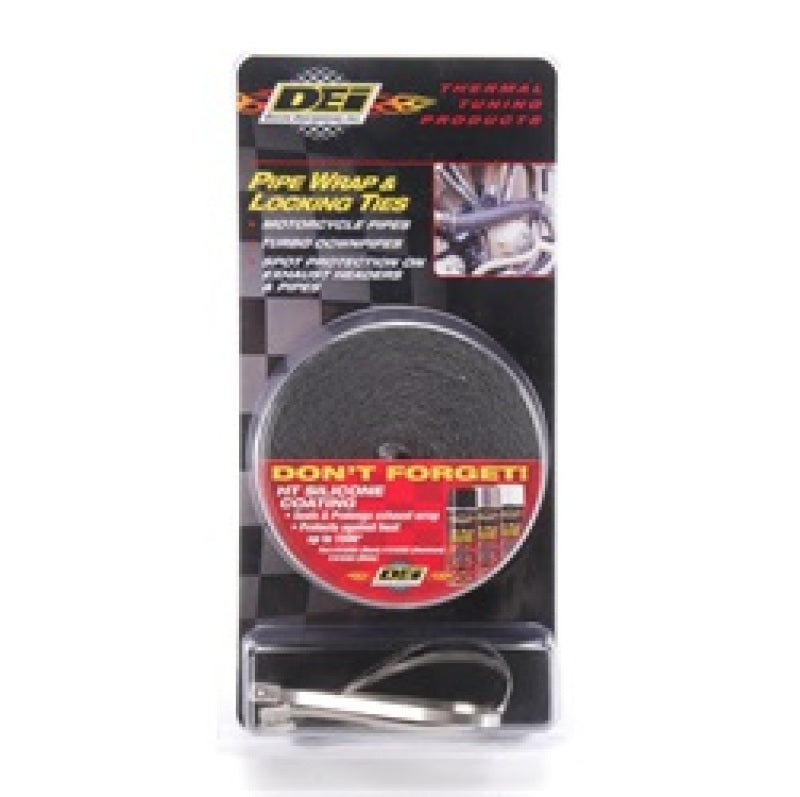 DEI 10119 Exhaust Wrap Kit - Pipe Wrap and Locking Tie - Black