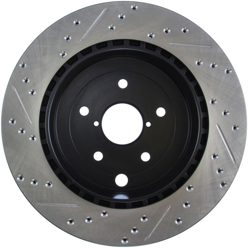Stoptech 127.47030L 08+ fits Subaru STI (Will Not Fit 05-07) Slotted & Drilled Sport Brake Rotor