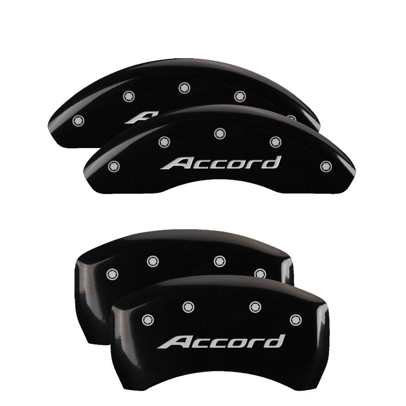 MGP 20224SACCBK 4 Caliper Covers Engraved Front fits Accord Rear Accord Black Fi