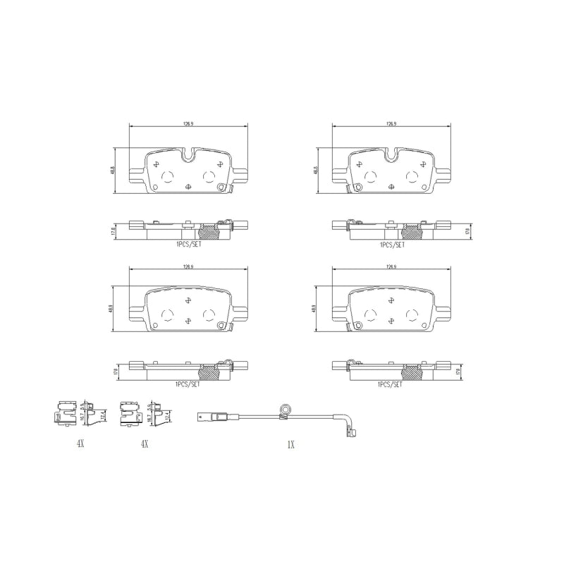 Brembo OE P10098N fits Cadillac Escalade/Suburban/Tahoe Ceramic Brake Pad Rear
