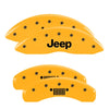 MGP 42020SJPLYL 4 Caliper Covers Engraved F&R 11-18 fits Jeep Grand Cherokee Yel