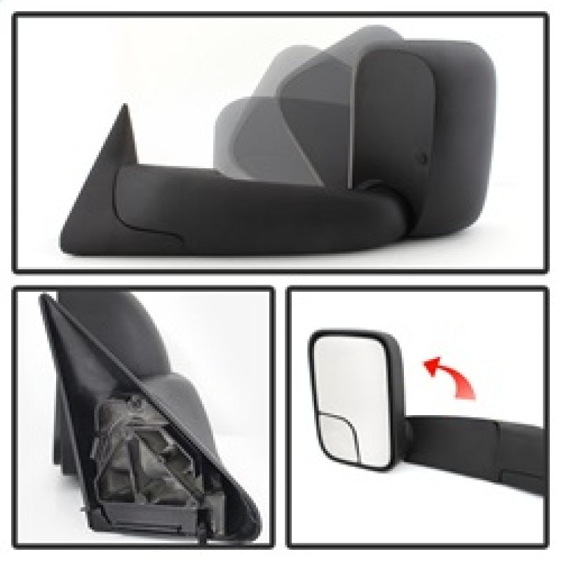 9925054 Xtune fits Dodge 94-01 Ram Manual Extendable Manual Adjust Mirror Left